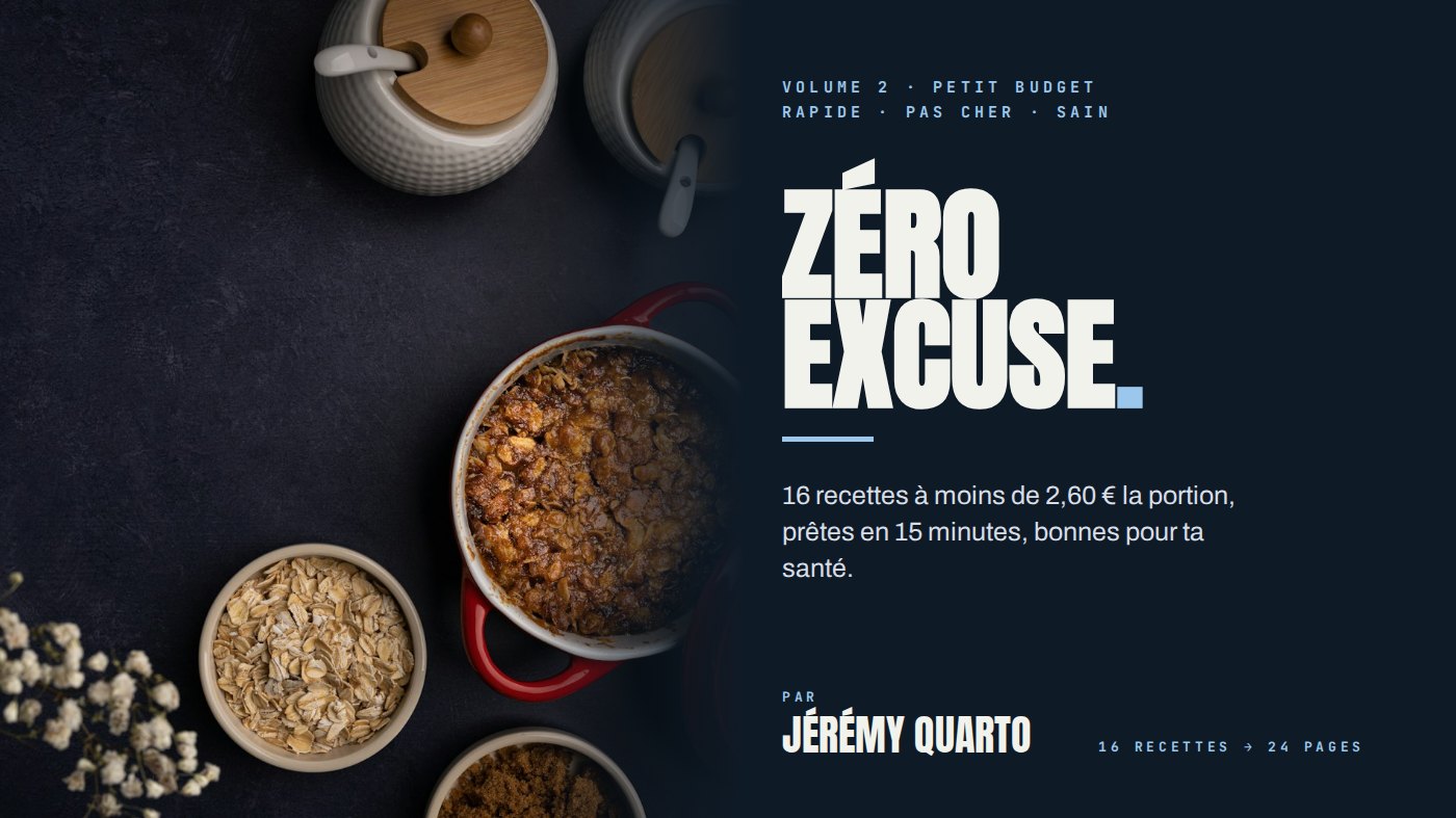 Zéro excuse — Les recettes pas chères