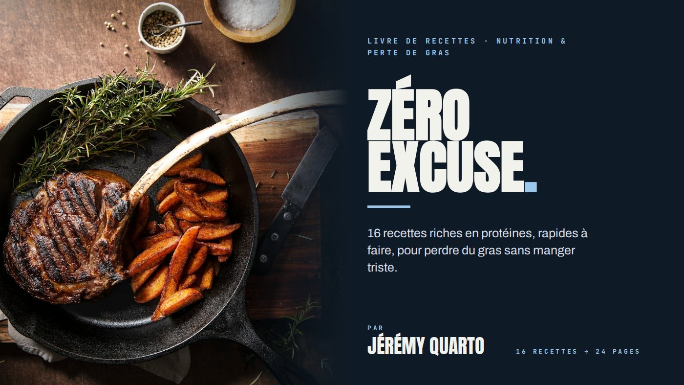 Zéro excuse — 16 recettes qui font le job